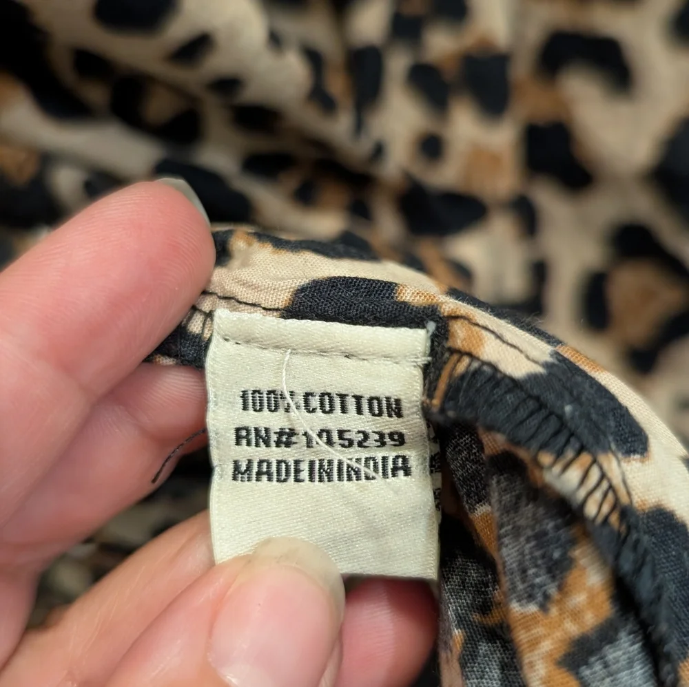 Sim & Sam Animal Print Front Tie Peplum Top size XL NWT - Picture 5 of 6